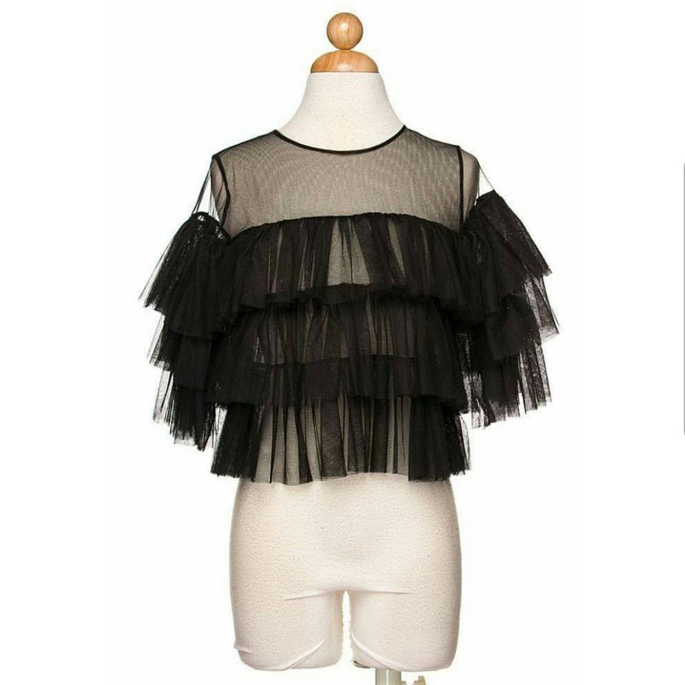 Ruffle sheer blouse Pink - Picture 2 of 4